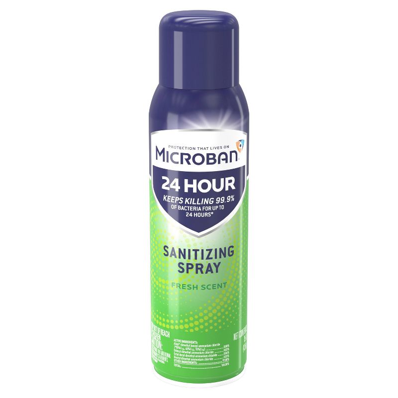 Microban Fresh Scent 24 Hour Disinfectant Sanitizing Spray - 15 fl oz, 1 of 18