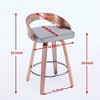 Bar Stools Set Of 2, 360-degree Swivel Barstools With Low Back, Wood Legs Bar Chairs With Soft Cushion Seat - 2 of 4