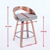 Bar Stools Set Of 2, 360-degree Swivel Barstools With Low Back, Wood Legs Bar Chairs With Soft Cushion Seat - image 2 of 4