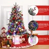 3 Ft Prelit Artificial Christmas Tree, Potted Fake Snow Flocked Christmas Tree Small Tabletop Xmas Tree for Indoor Outdoor Decoration - 3 of 4