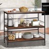 Chery Life 40" Wheeled Kitchen Storage Cart Island with Shelves, 3-Tier Kitchen Bakers Rack with 10 Hooks - 3 of 3