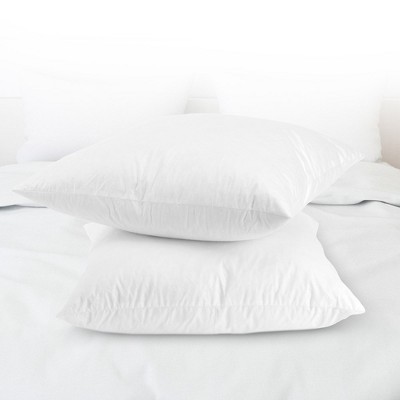16" x 16" White Cotton Feather Down Pillow Inserts - Set of 2