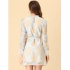 Allegra K Women's Elegant Ruffle Crew Neck Formal Elegant Mini Floral Lace Dress - 4 of 4