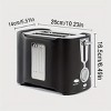 SEVOBAL Toasters 2 Slice Toaster with Wide Slots Quick Even Toasting Drop Down Crumb Tray Stainless Steel, Black, 9.84"*5.91"*5.91" - 4 of 4