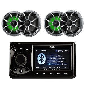 Wet Sounds MC-1 4 Zone BT Marine Media Center + RECON 6-S RGB LED Speakers - 1 of 4