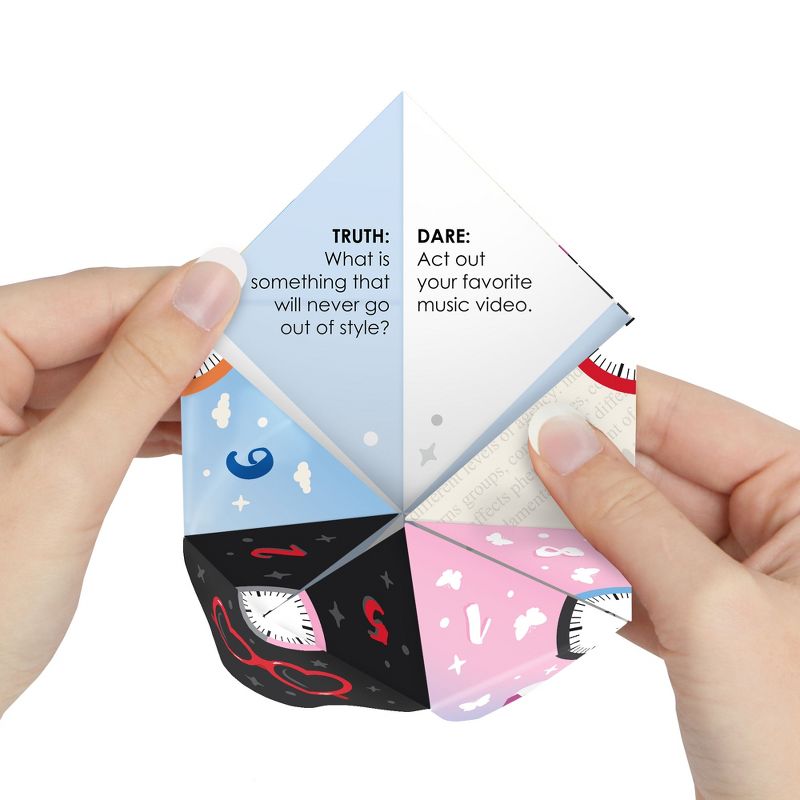 Big Dot of Happiness In My Party Era - Celebrity Concert Party Cootie Catcher Game - Truth or Dare Fortune Tellers - Set of 12, 4 of 8