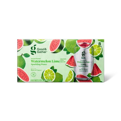 Watermelon Lime Sparkling Water - 8pk/12 fl oz Cans - Good &#38; Gather&#8482;