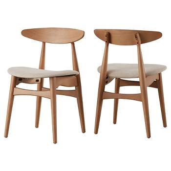 Set of 2 Cortland Danish Modern Natural Dining Chair - Inspire Q