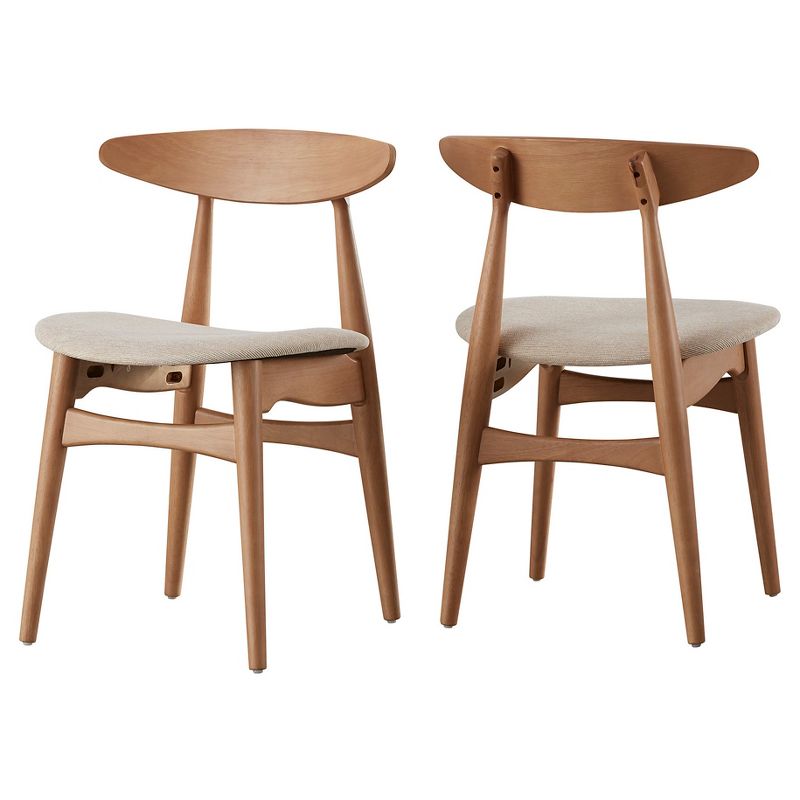 Set of 2 Cortland Danish Modern Natural Dining Chair - Inspire Q, 1 of 10