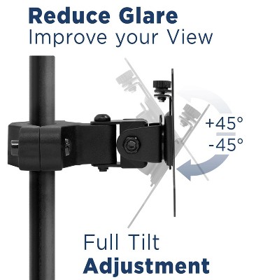 Heavy Duty Black Steel Full Motion VESA Pole Mount