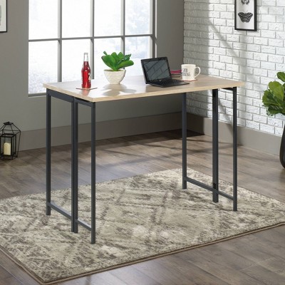 Charter Oak & Black Metal Counter Height Extendable Dining Table