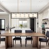 BAOURE Black 6-Light Frosted Glass Globe Linear Chandelier Sputnik Chandeliers for Dining Room Kitchen Island - 4 of 4