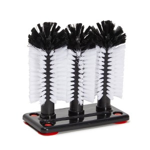 Stockroom Plus Bar Wine Glass Washer for Sink - 3 Head Bottle Brush Cleaner with Suction Base for Kitchen - 1 of 4