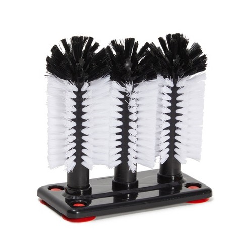 Glass Washer Brush Cleaner, Standing Bottle Cup Brush Cleaner for Kitchen  Bar Sink Washing Cleaning Tools Double Sided Bristle Brush with Suction Cups