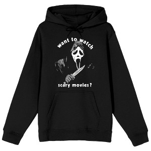 Ghostface Want To Watch Scary Movies? Men's Black Graphic Hoodie - 1 of 3