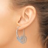 Black Bow Jewelry Laser Cut Chandelier Circle Threader Hoop Earrings in Sterling Silver - 3 of 4