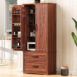 NicBex Modern High Kitchen Pantry Sideboard Cabinet with Pull Out Storage,Freestanding Cupboard Buffet Cabinet for Kitchen,Dining Room - 1 of 4
