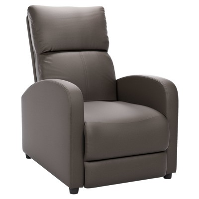 Moor Brownish - Gray Bonded Leather Press-Back Recliner - Corliving