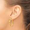 Black Bow Jewelry 4mm x 28mm Polished 14k Yellow Gold Round Hoop Earrings - 3 of 4