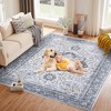 Washable Area Rug, Non-Slip Floral Carpet, Retro Floor Mat for Kitchen, Bathroom, Living Room, Bedroom, Entryway & Hallways - 4 of 4