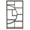 Resenkos Bookshelf, Bookcase Standing Shelf Unts,Freestanding Bookshelf, 68.9" Etagere Bookcase with 9 Open Shelves,Rustic Brown & Black - 4 of 4
