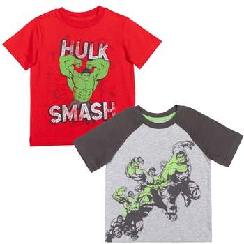 Marvel Avengers Spider-Man Black Panther Iron Man Hulk Captain America  2 Pack Graphic T-Shirts Toddler to Big Kid