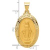 Black Bow Jewelry 14k Yellow Gold Hollow Oval Miraculous Medal Pendant - 4 of 4