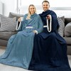 PAVILIA Wearable Blanket with Sleeves for Women Men Adults, Warm Soft Plush Snuggle Pocket Sleeved TV Throw - 4 of 4