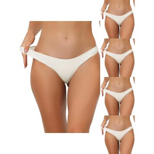 Allegra K Women's Low-Rised Contract Color Sporty Sweat-Absorbing 5 Packs Thongs - 1 of 4