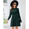Womens Sweater Dress Long Sleeve Crewneck High Waist A-Line Cute Knitted Mini Sweater Dress - 4 of 4