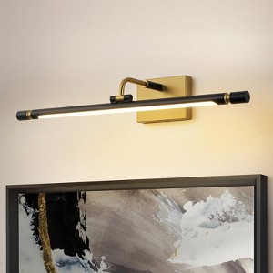 Rennnsan Orlyth 25" W Hardwired Liner Aluminum Modern LED Dimmable Wall Sconce Picture Light in Gold - 1 of 4