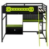Polibi Full Size E-Sports Loft Bed with RGB Lighting, USB Charging & Pegboard Wall - 3 of 4