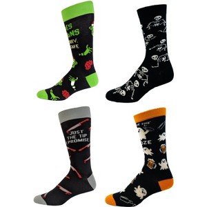 Crazy Dog T-Shirts Mens Halloween Sock Bundle Funny 4 Pack of Scary October Footwear for Guys - 1 of 4
