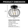 DORESshop Modern Semi-Flush Mount Ceiling Light with Black Finish and Fabric Drum Shade – 1-Light Fixture for Bedroom, Hallway or Entryway - 4 of 4