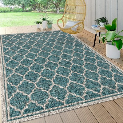 JONATHAN Y Trebol Moroccan Trellis Textured Weave Indoor/Outdoor Area Rug
