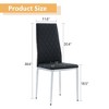 SEVOBAL Dining Chairs 6 Piece Set of Armless High Backrest Chair, Suitable for Restaurants, Living Rooms, Kitchens, Black, 15"*15"*38.6" - 3 of 4