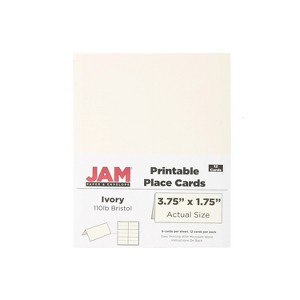 JAM Paper Printable Place Cards 3 3/4 x 1 3/4 Ivory Placecards 12/Pack 2225916895 - 1 of 3