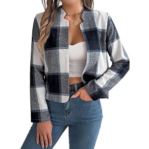 Jackets Women Casual Womens Casual Long Sleeve Short Vintage Pocket Slouchy Womens Casual Jackets and Coats - 1 of 4