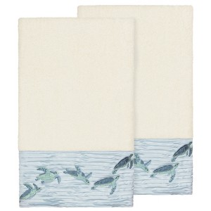Linum Home Textiles 100% Turkish Cotton MIA Embellished Towel Set - 1 of 2