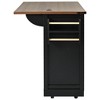 Maliang 53.7" Farmhouse Kitchen Island with Wheels, 2 Sliding Barn Door Kitchen Storage Island with Drop Leaf - 4 of 4