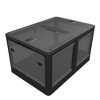 Modern Sideboard Decorative Storage Cabinet, 4-Pack Transparent Stackable Storage Bins with 5 Doors and Wheels, Folding Plastic Craft Container, Black - image 3 of 4