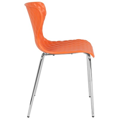 Lowell Orange Metal Stacking Dining Chair