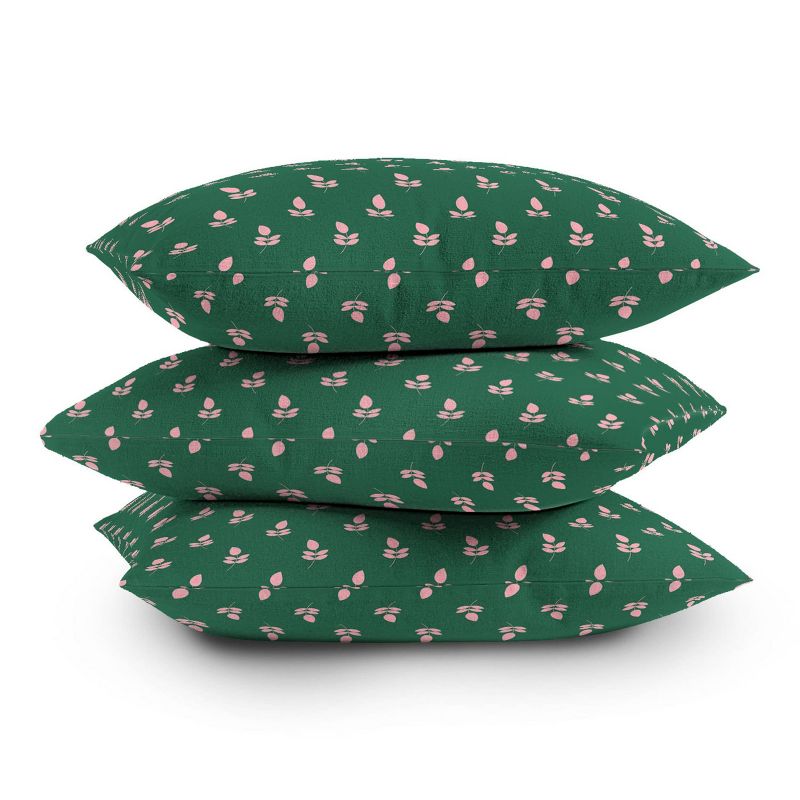 Maritza Lisa Retro Pink Leaf Pattern Square Throw Pillow Green - Deny Designs, 5 of 7