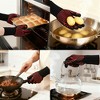REGALWOVEN Silicone Polycotton Inner Heat Resistant Oven Mitts 2 Pcs 12.6x5inch - 2 of 4