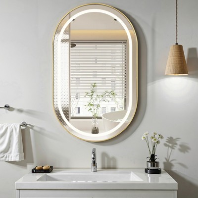 CSBDHOME 21"W x 34" H LED Lighting Recessed Framed Medicine Cabinet
