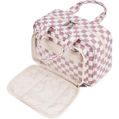 Narwey Full Size Travel Toiletry Bag for Traveling Women, Large Wide-open Cosmetic Makeup Bag