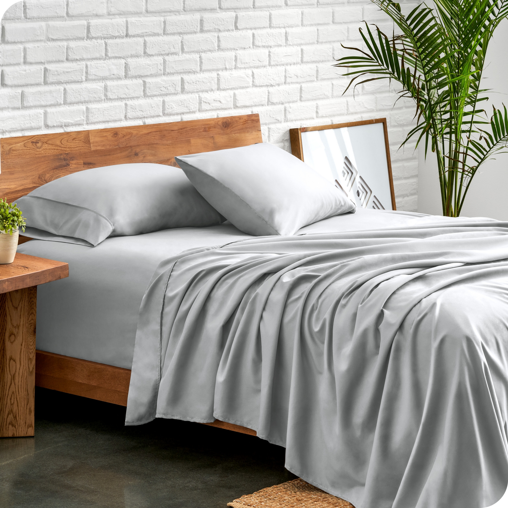 4 Piece Ultra Soft Brushed Easy Care Sheet Set by Bare Home - California King, French Grey