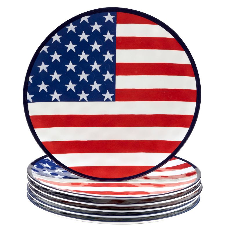 Set of 6 Stars and Stripes Dinner Plates - Certified International, 1 of 5