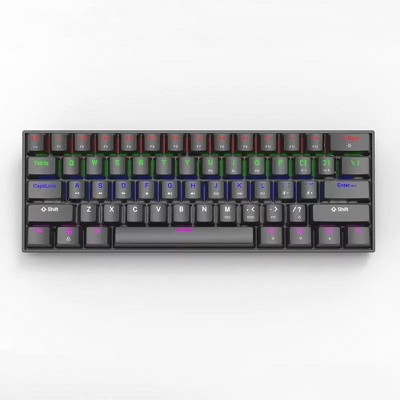 Wired mechanical keyboard, 61-key blue bearing, TYPE-C line interface mixed light