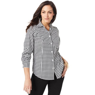 Jessica London Women's Plus Size Stretch Cotton Poplin Shirt, 16 W ...